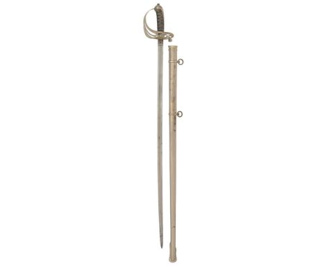 Victorian Rifle Regiments Officer Sword. A good regulation example the straight blade with etched decoration of a crowned rev