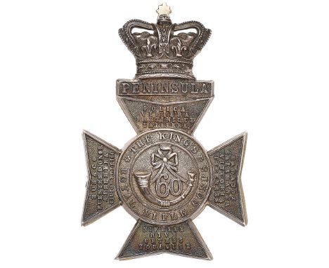 King's Royal Rifle Corps 1918 Birmingham hallmarked silver pouch belt plate. Good die-stamped example by J &amp; Co (Jennens)