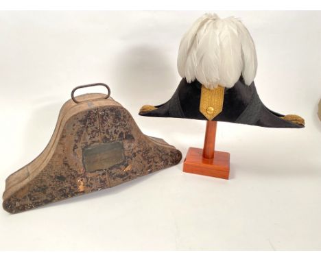 Royal Engineers Regimental Victorian Officer Cocked Hat.  A good clean example of black beaver to the left side a black silk 