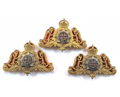 Three Life Guards Officer post 1901 undress pouch badges.  Fine examples each comprising crown above the ornate gilt collar o