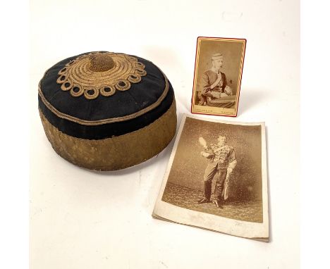 Victorian 8th (Kings Royal Irish) Hussars Officers Attributed Pill Box Cap.  This example is attributed to Major Arthur Mark 