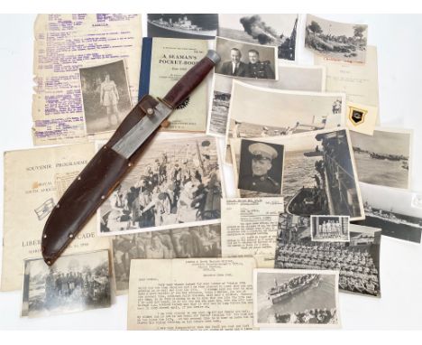 Royal Marines Attributed William Rodgers Fighting Knife and Ephemera.  Attributed to Marine Arthur John Kirkby, who in the po