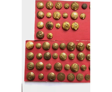 60 Indian Army Bombay, Bengal, Madras and later Engineers associated buttons.  Includes several coatee examples. Various size
