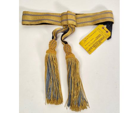 RAF Air Officers Sealed Pattern Waist Sash.  A fine and very rare sealed pattern Sashes Ceremonial.  Gold 2 3/4 inch silk net