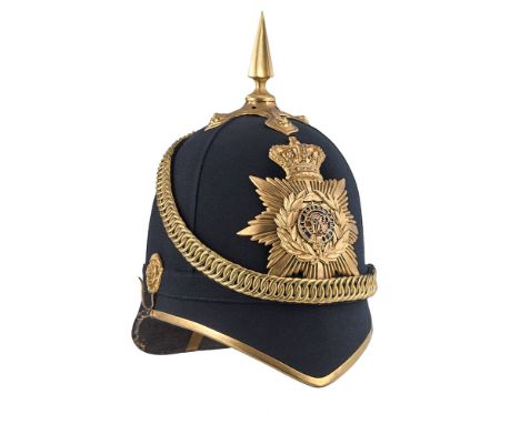 Royal Military College Sandhurst Victorian Gentleman Cadet 1878 Blue Cloth Home Service Helmet  A good example of Officer qua