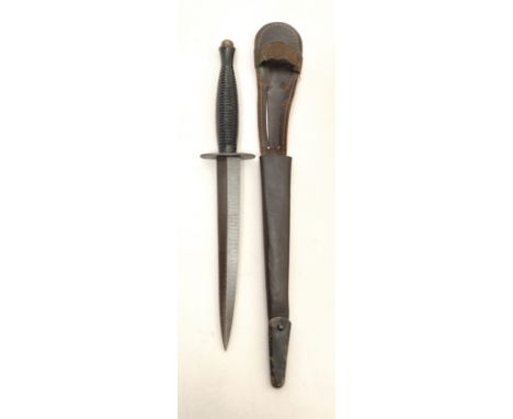 3rd pattern Fairbairn-Sykes Fghting knife circa WW2 / Early Post War.  A good example. The hilt with ring turned grip and ova