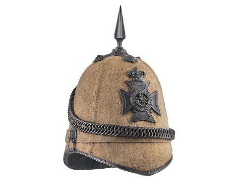 2nd AB Middlesex Rifle Volunteers Victorian Other Ranks Home Service Pattern Hemet.  A good scarce example of a grey cloth he
