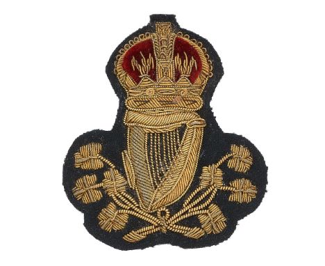 Royal Irish /Ulster Constabulary Head Constable rank badge. Fine scarce gold wire crowned Harp resting in shamrock sprays emb
