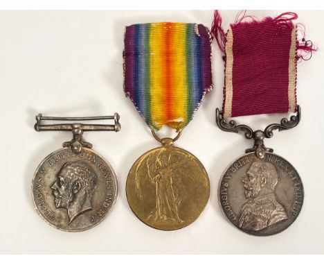 WW1 Military Works Service Indian Army Long Service Group of Three Medals.  Awarded to Sub Conductor Henry E Lofts Military W