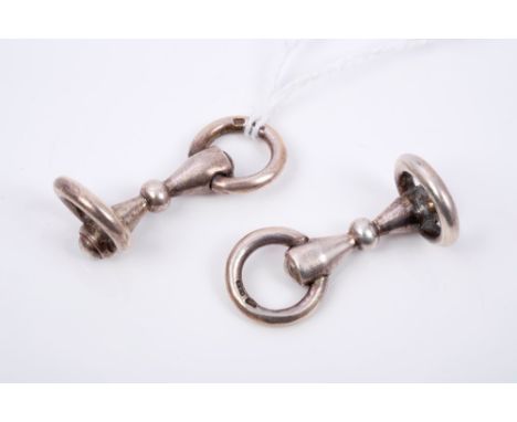 Pair of silver snaffle cufflinks (Edinburgh 1996)