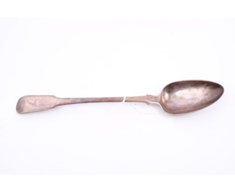 George III silver fiddle pattern serving spoon with engraved crest (London 1814), maker - I. K.  All at approximately 4ozs, 3