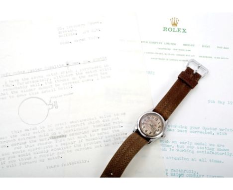 Rare Second World War British RAF bomber pilots' Rolex Oyster Royalite Observatory wristwatch with red centre sweep seconds, 