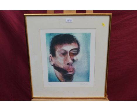 After Francis Bacon (1909 - 1992), colour lithograph - portrait of John Edwards, printed signature and 10 / 20 edition no., i
