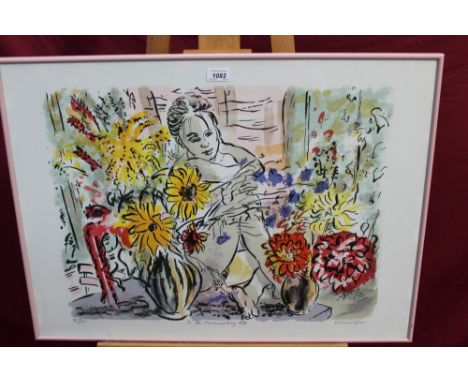 *Edward Piper (1938 - 1990), signed limited edition lithograph - In the Conservatory 1990, 97 / 175, in glazed frame, CCA Gal