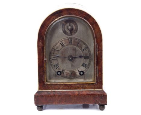 Late 19th / early 20th century miniature bracket clock with German movement, signed - W. & H. Soh., striking hours and quarte