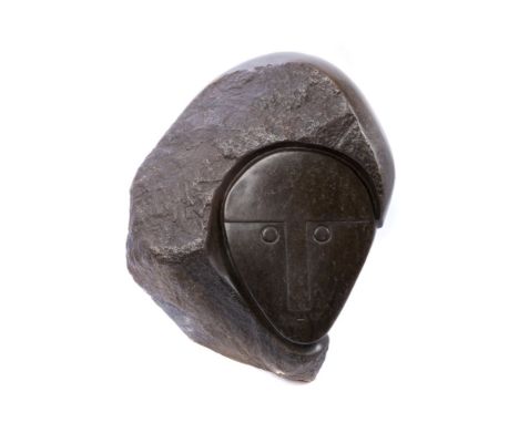 Henry Munyaradzi (1933 - 1998), substantial Zimbabwean Shona School green serpentine stone carving, sculpted as simple stylis
