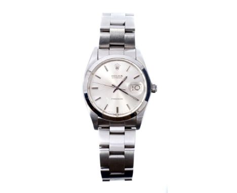 1970s / 1980s Gentlemen's Rolex Oysterdate Precision wristwatch with silvered dial, sweep seconds and baton numerals in stain