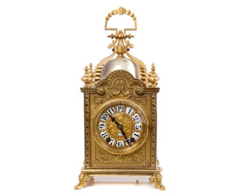 Fine quality 19th century Continental mantel clock with French eight day movement striking on a gong, bearing stamp - Vincent