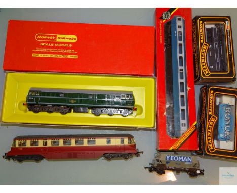 OO GAUGE - GROUP OF BRITISH OUTLINE MODEL RAILWAY ITEMS by HORNBY, LIMA and MAINLINE as lotted - G/VG in G/VG boxes where box