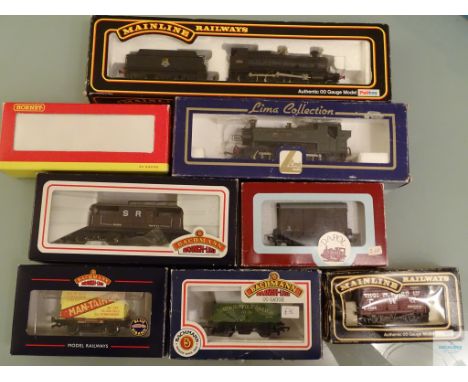 OO GAUGE - GROUP OF MODEL RAILWAY ITEMS including LOCOS by MAINLINE and LIMA, and assorted wagons as lotted - G/VG in G boxes