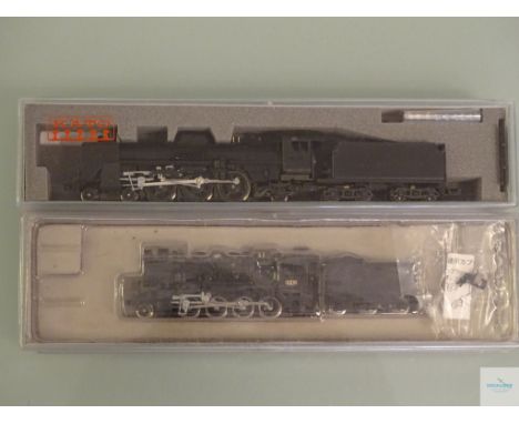 N GAUGE - PAIR OF JAPANESE OUTLINE STEAM LOCOS by KATO and MICRO ACE - E in VG boxes (2)