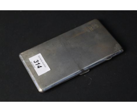 A large silver cigarette case with engine turned decoration (engraved initials), weight approx 260g