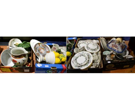 Four boxes of household china including Royal Worcester 'Lavinia' pattern part dinner service, etc