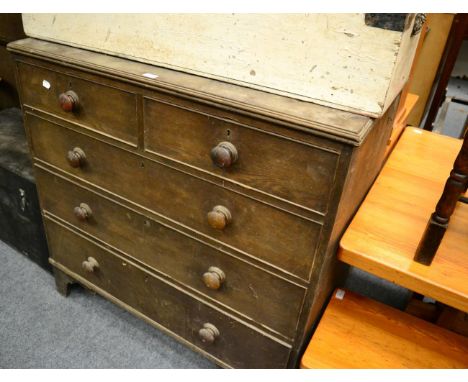 A 19th century four height chest of drawers on bracket feet 