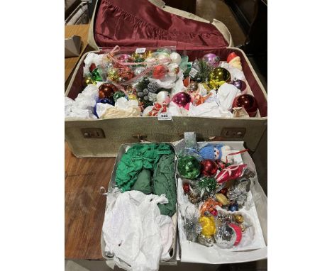 A quantity of vintage Christmas decorations