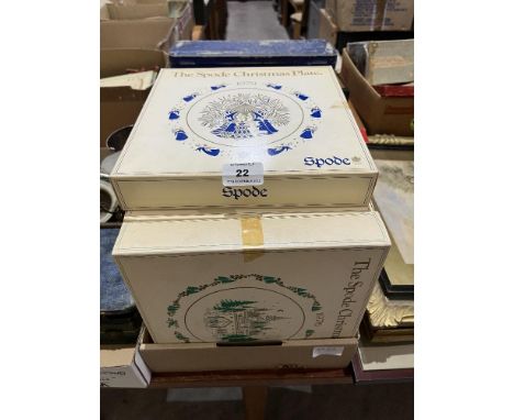 Nine boxed Spode Christmas plates