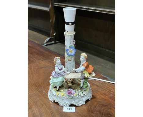 A Schierholz figural lamp, the base 9' high