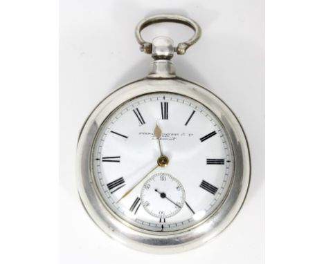 A 19th Century hallmarked silver pair cased open faced gentleman's pocket watch
The white enamel dial inscribed 'Stewart Daws