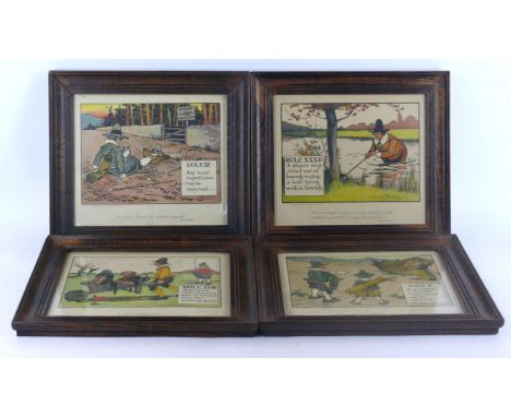 A Harlequin set of eight golfing prints
Each decorated with various scenes including men and children playing golf.
 CONDITIO