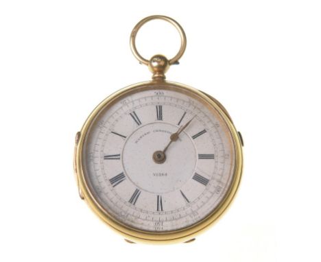 A 18ct gold open faced key wind marine chronometer
The white enamel dial with inner and outer numbers, inscribed '52284', wit