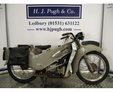 Velocette LE motorcycle. 1950Frame No. 6124Engine No. 200/11174 (Doesn't match V5)Engine turns over. Comes with original buff