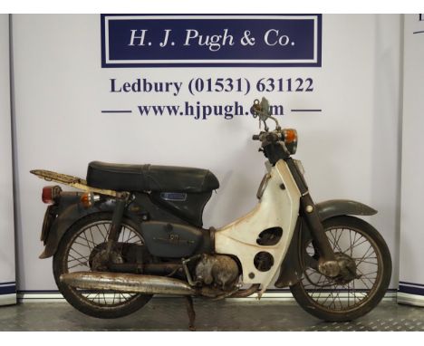 Honda C90 moped project. 89cc. Frame No. 5132500 Engine No. C90E513260Reg. JYB 38T. Keys. No docs.