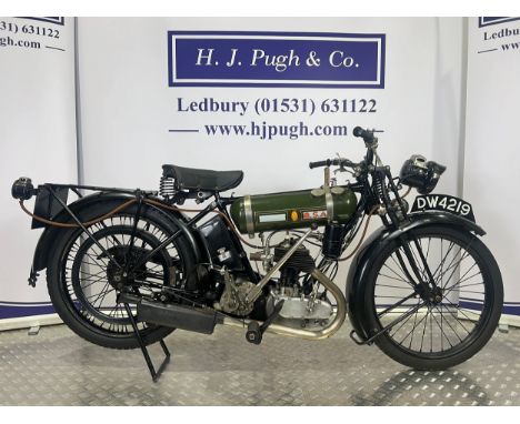 BSA Model B motorcycle.1924. 250ccFrame No. B23159 (V5 states B26159)Engine No. B29715Runs and rides. Older restoration. Reg.