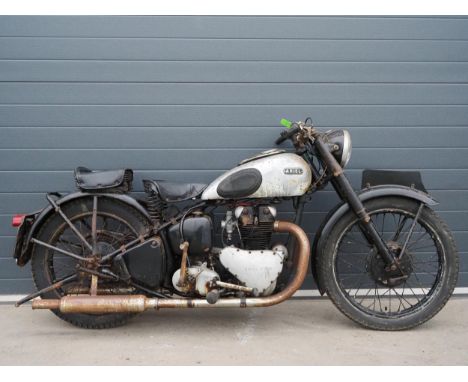 Ariel 500 twin motorcycle. 1955. 500ccFrame No. HH719Engine No. HT1064Engine turns over with compression.Reg. EGC 882B. V5. N