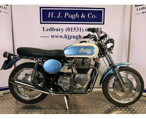 Floyd Clymer Indian Enfield Interceptor motorcycle. 1970. 750ccFrame No. 2442Engine No. 2442XEngine turns over with compressi