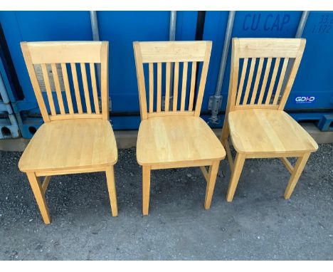 3x Light Wood Chairs 