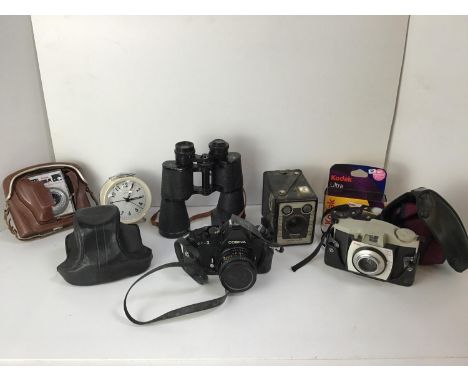 Binoculars, Cameras and Alarm Clock etc 