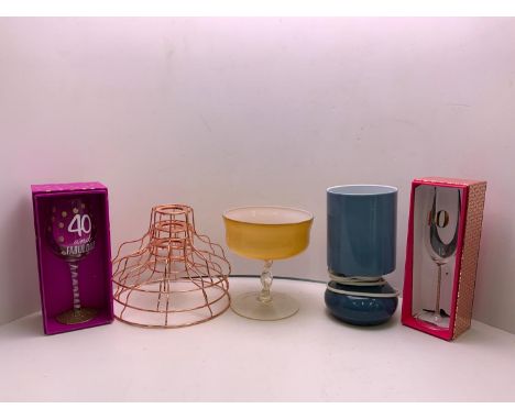 Lamp and Glassware etc 