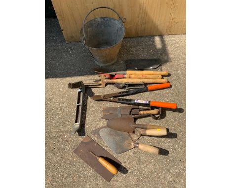 Galvanised Bucket and Tools 