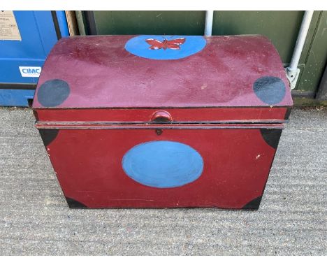 Painted Tin Trunk 
