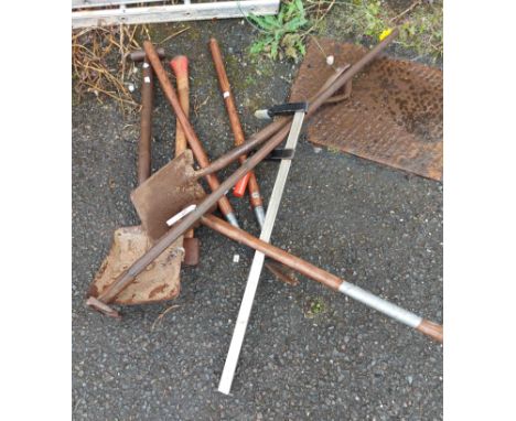 Seven vintage garden tools - sold with a clamp
