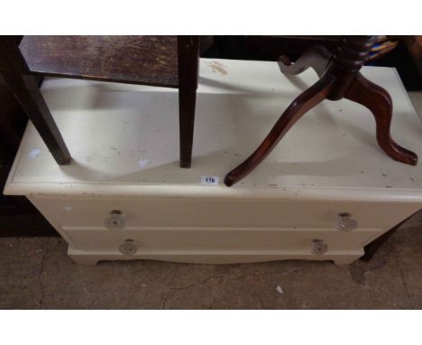 A 1m modern painted pine chest of two long drawers, set on bracket base