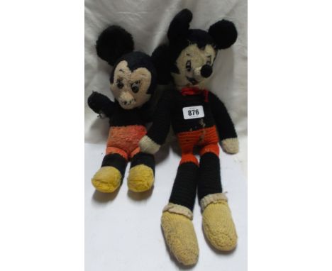 A vintage Pedigree Toys Mickey Mouse - sold with a home knitted example - a/f