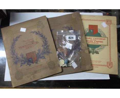 Three John Player cigarette card albums with stuck down cigarette card sets comprising two of 'Uniforms of the Territorial Ar