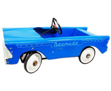 A vintage Tri-ang 'Bermuda' pedal car in blue livery