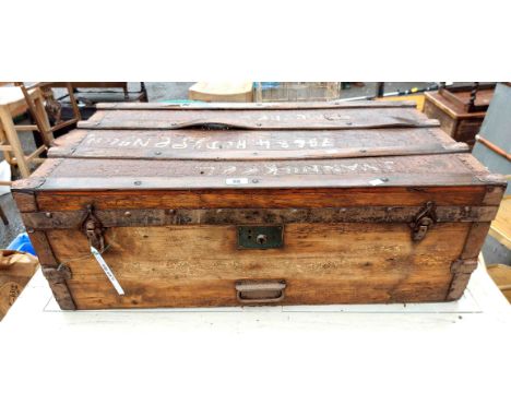 A stripped wooden trunk